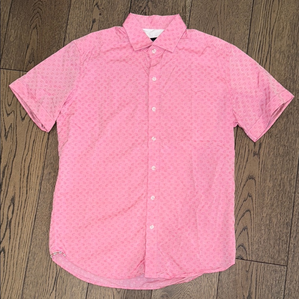 Men’s Robert Graham Pink Casual Button Down Shirt size Large